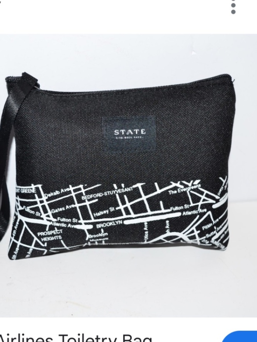 STATE Black and White Map Print Pouch
